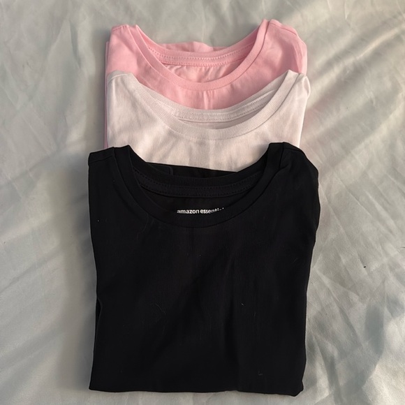 New Amazon essential T-shirts, black white, and pink size 4T
100% cotton - Picture 1 of 4